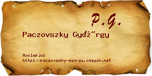 Paczovszky György névjegykártya