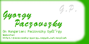 gyorgy paczovszky business card